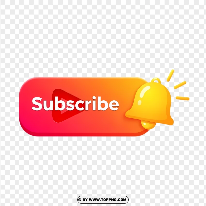 Clean White Youtube Subscribe Graphic PNG Transparent Background