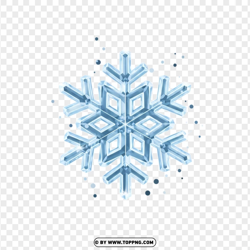 Clean Winter Snowflake Icon With Light Confetti Snow Sprinkles PNG Transparent Background