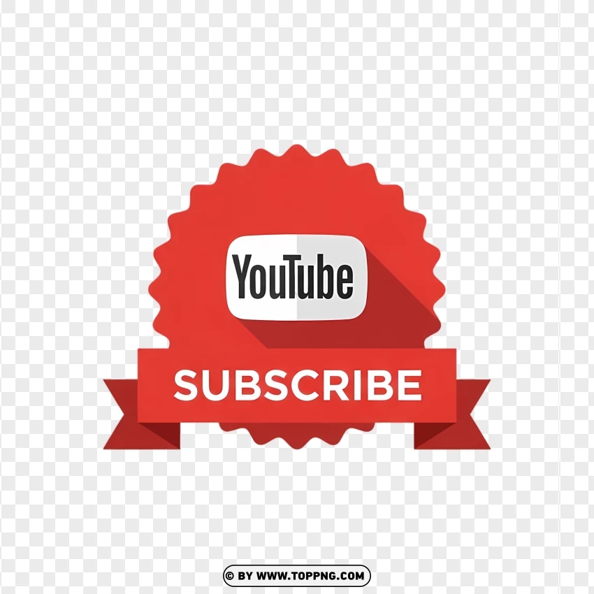 Clean Youtube Flat Subscribe Icon PNG Transparent Background