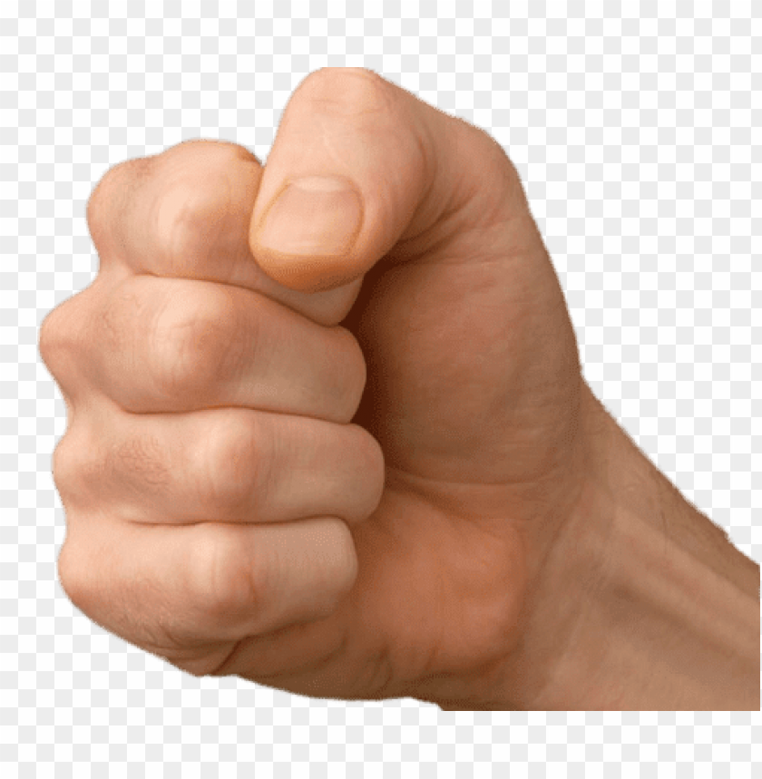 Transparent background PNG image of clenched fist male hand - Image ID 69691