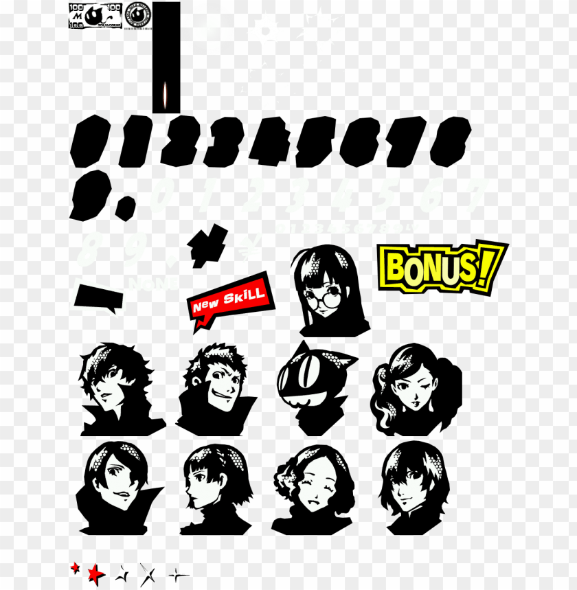 click for full sized image battle results persona 5 character icons PNG transparent with Clear Background ID 166161