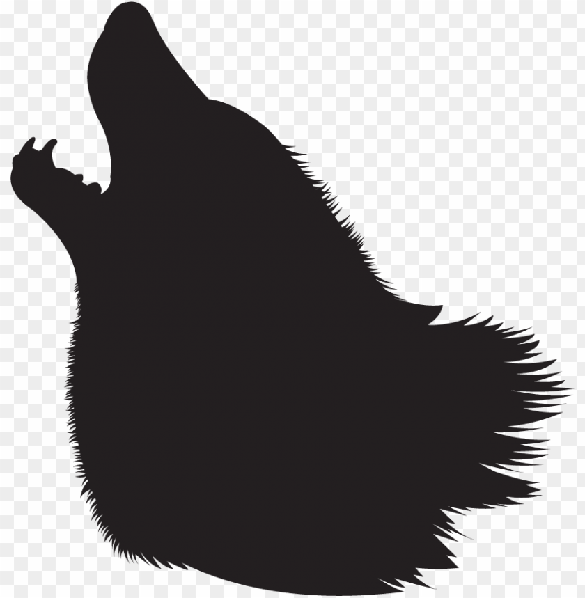 clip art animals four legged mammals howling wolf silhouette - howling wolf head silhouette PNG image with transparent background@toppng.com