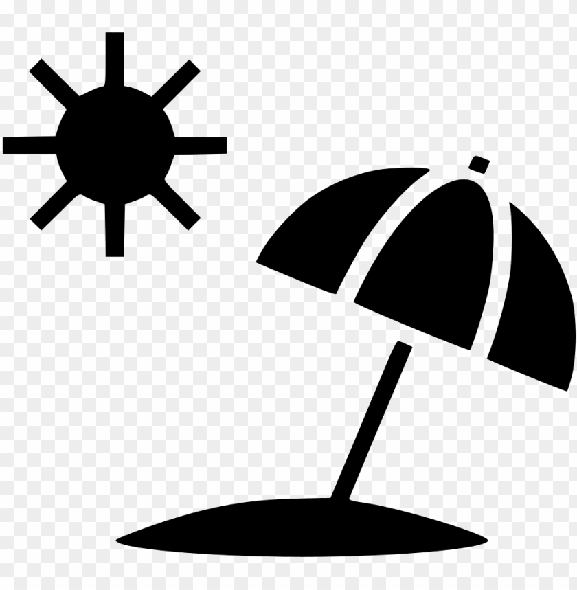 Clip Art Freeuse Stock Sun Summer Umbrella Beach Svg - Beach Symbol PNG Transparent Background