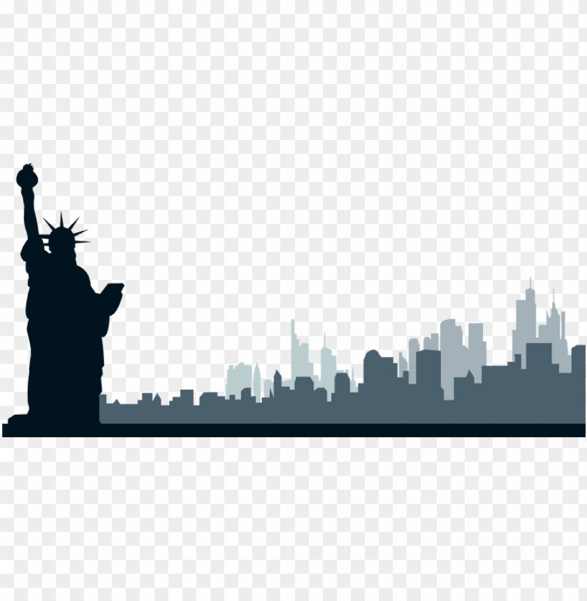 clip art of the new york city skyline with statue of new york skyline silhouettes PNG transparent with Clear Background ID 284973