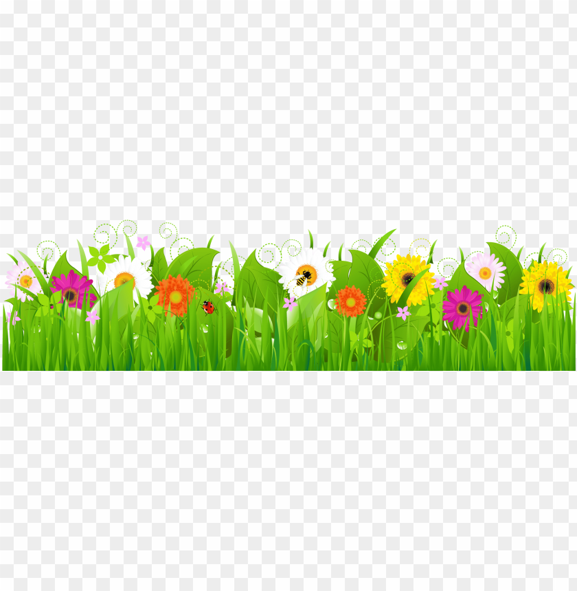 clip arts related to grass with flower border PNG transparent with Clear Background ID 185858