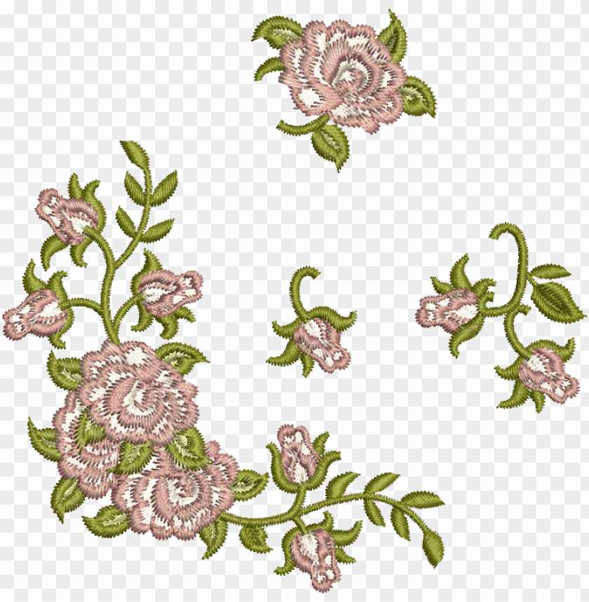 Clip Design Embroidery Png Royalty Free Library - Flower Embroidery Design PNG Transparent With Clear Background ID 224363