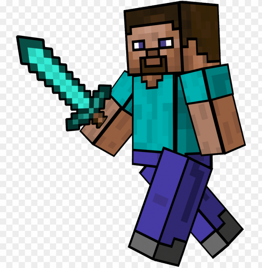 Man Standing Sword Minecraft transparent PNG - StickPNG