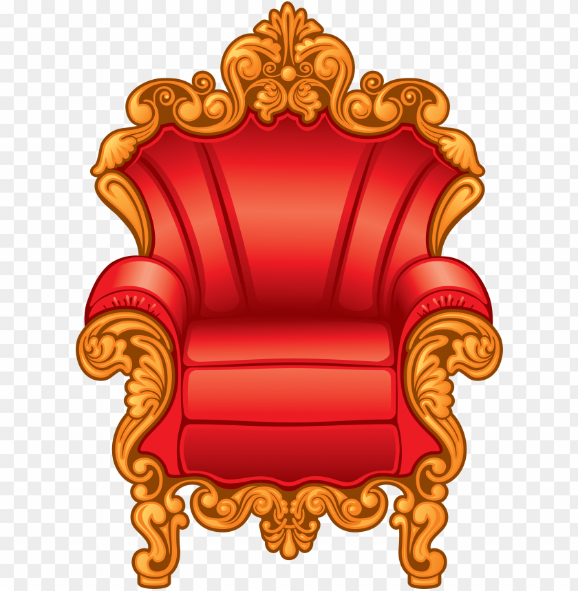 clipart of a red and gold royal king's throne chair - clip art throne PNG  image with transparent background | TOPpng