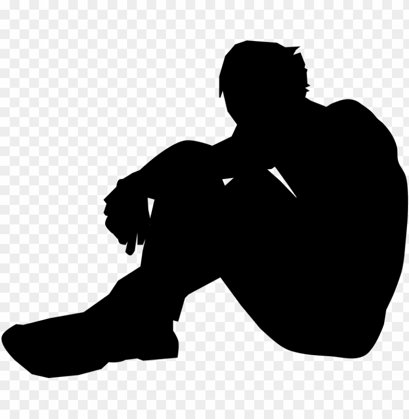 clipart resting man sad person silhouette PNG transparent with Clear Background ID 183119