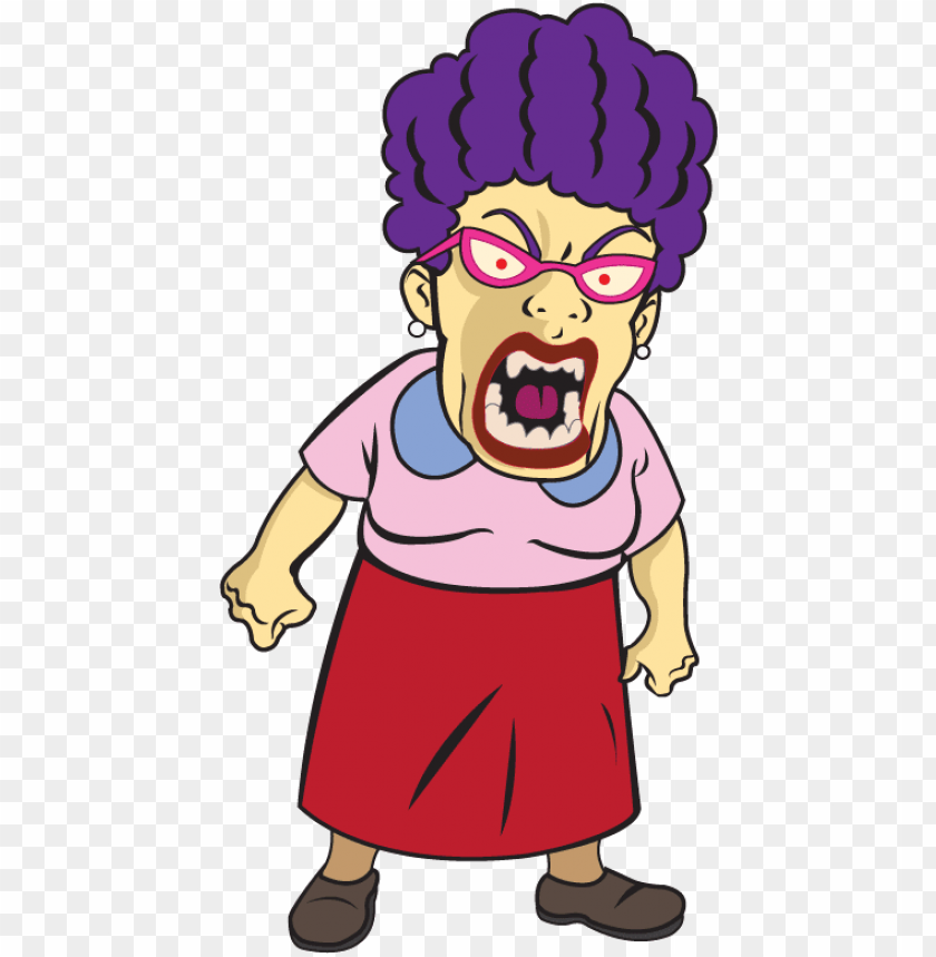 Clipart Royalty Free Collection Of Angry Old Lady High Mad Teacher Clip Art PNG Image With Transparent Background