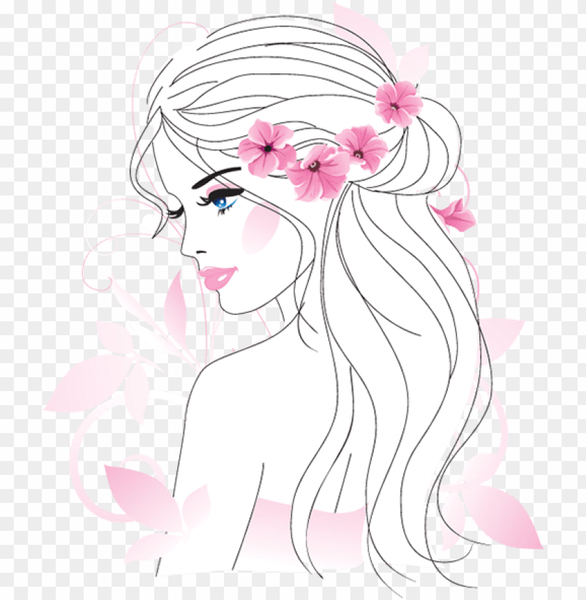 Clipart Royalty Free Stock Beauty Vector Hair Strand Woman Vector Free Face PNG Image With Transparent Background@toppng.com