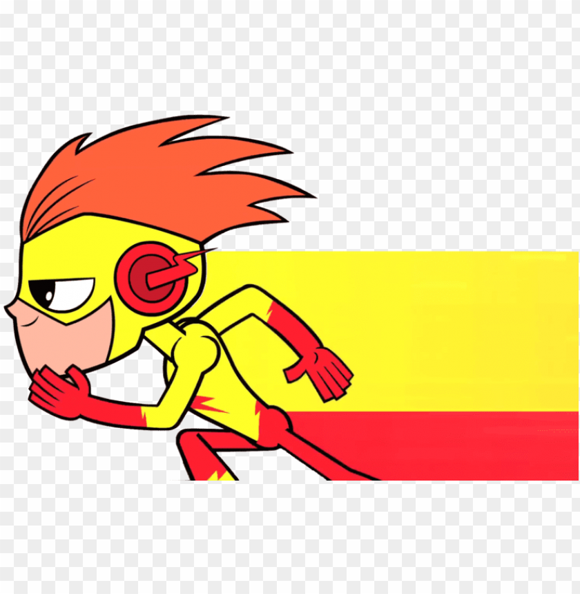 Clipart Stock Teen Titans Go Kid Running By Miniscooby - Teen Titans Go Kid Flash Runni PNG Transparent With Clear Background ID 193649