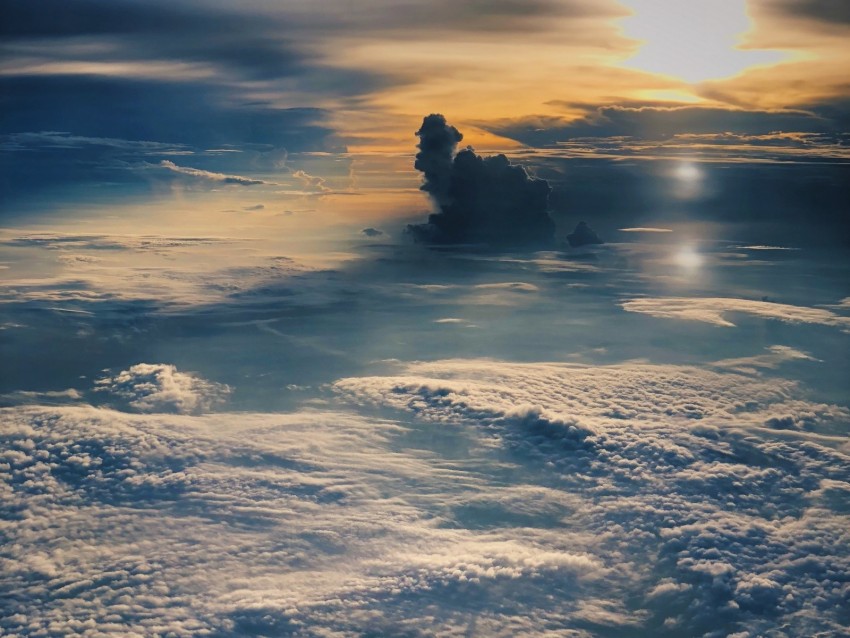 clouds, above clouds, high, flight, landscape