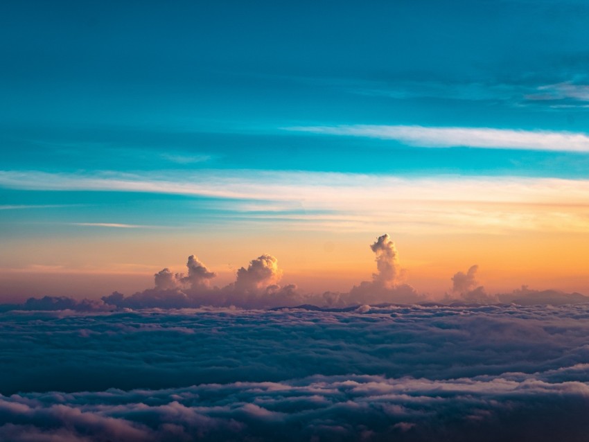 clouds, sky, horizon, height, thick