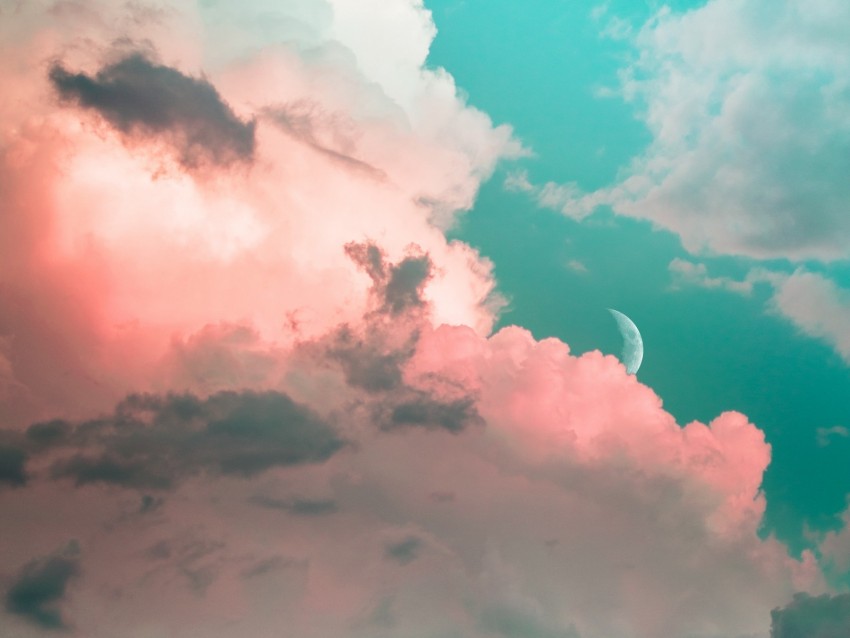 clouds, sky, moon, porous, light