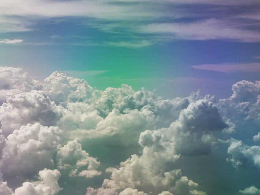 clouds, sky, porous, rainbow, light