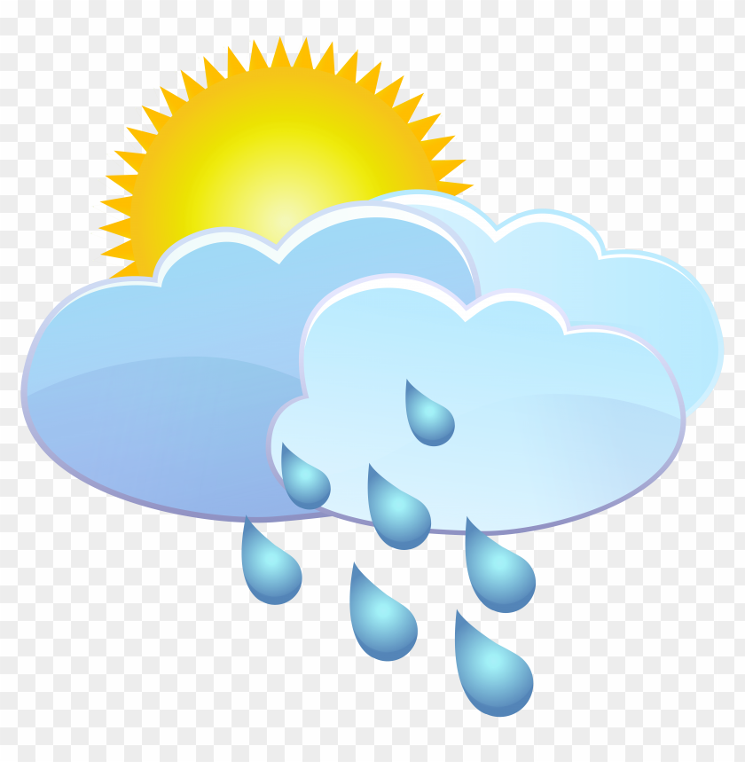 clouds, drops, icon, rain, sun, weather