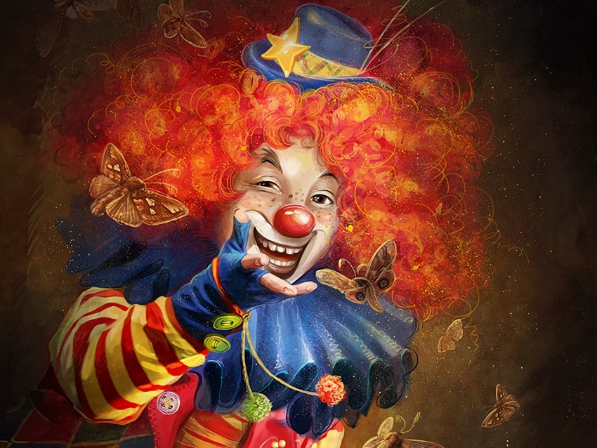 clown, art, smile, makeup, circus, emotions