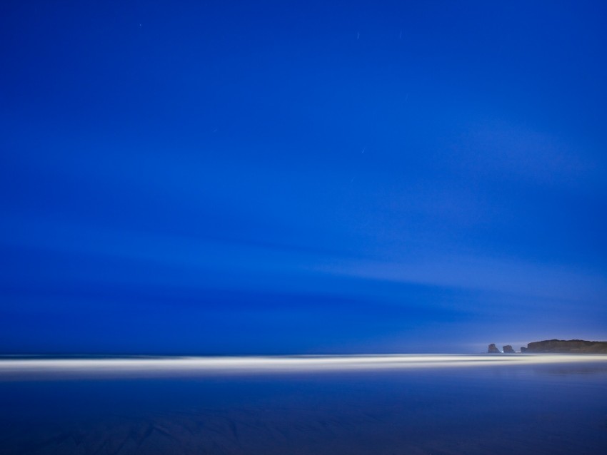 Coast Beach Shallow Horizon Evening Blue Png - Free PNG Images