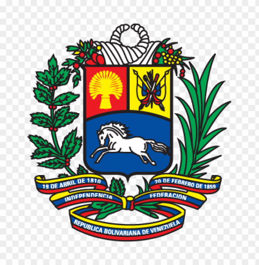  coat of arms of venezuela logo vector free - 469679