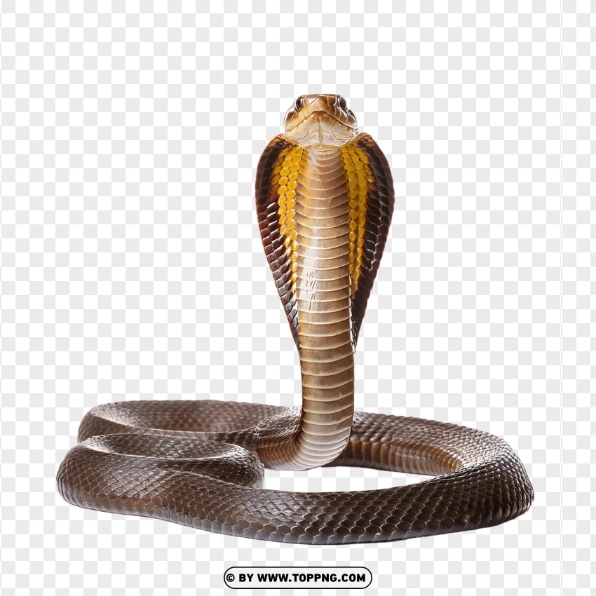 Cobra Snake With Raised Hood Ready To Strike PNG Transparent Background