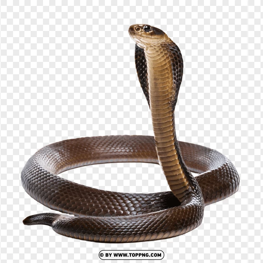 Cobra Head Snake In Coiled And Alert Pose PNG Transparent Background