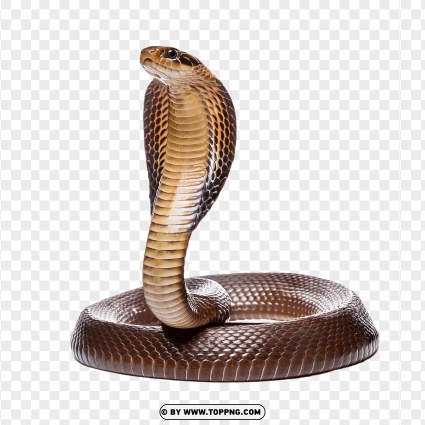 Cobra Snake In Coiled Defensive Position PNG Transparent Background