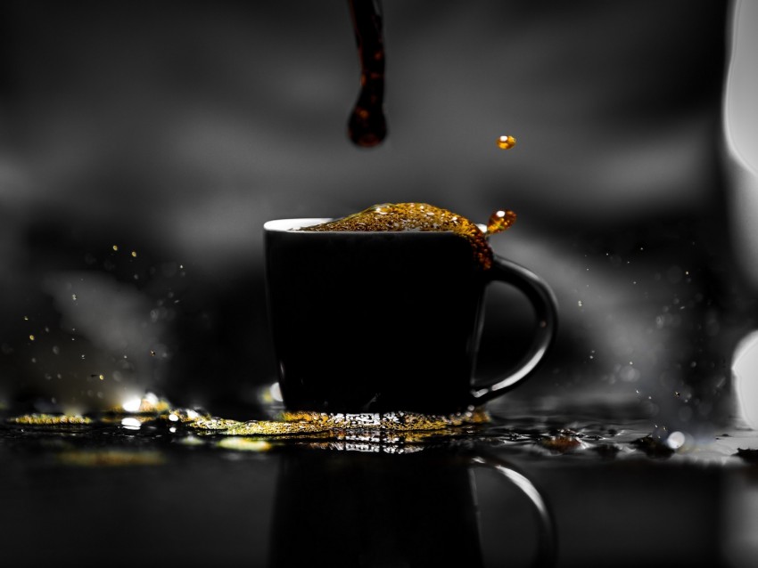 Coffee Cup Foam Dark Drink Spray Png - Free PNG Images