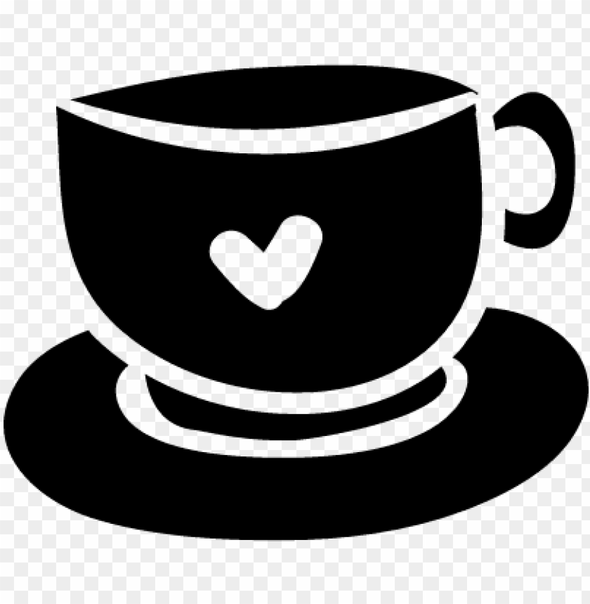 Coffee Cup With Heart PNG Image With Transparent Background