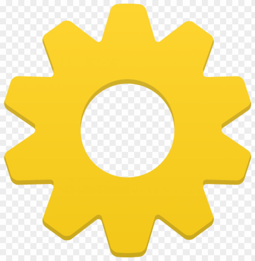 Cog Gear Yellow Vector Icon PNG Image With Transparent Background@toppng.com