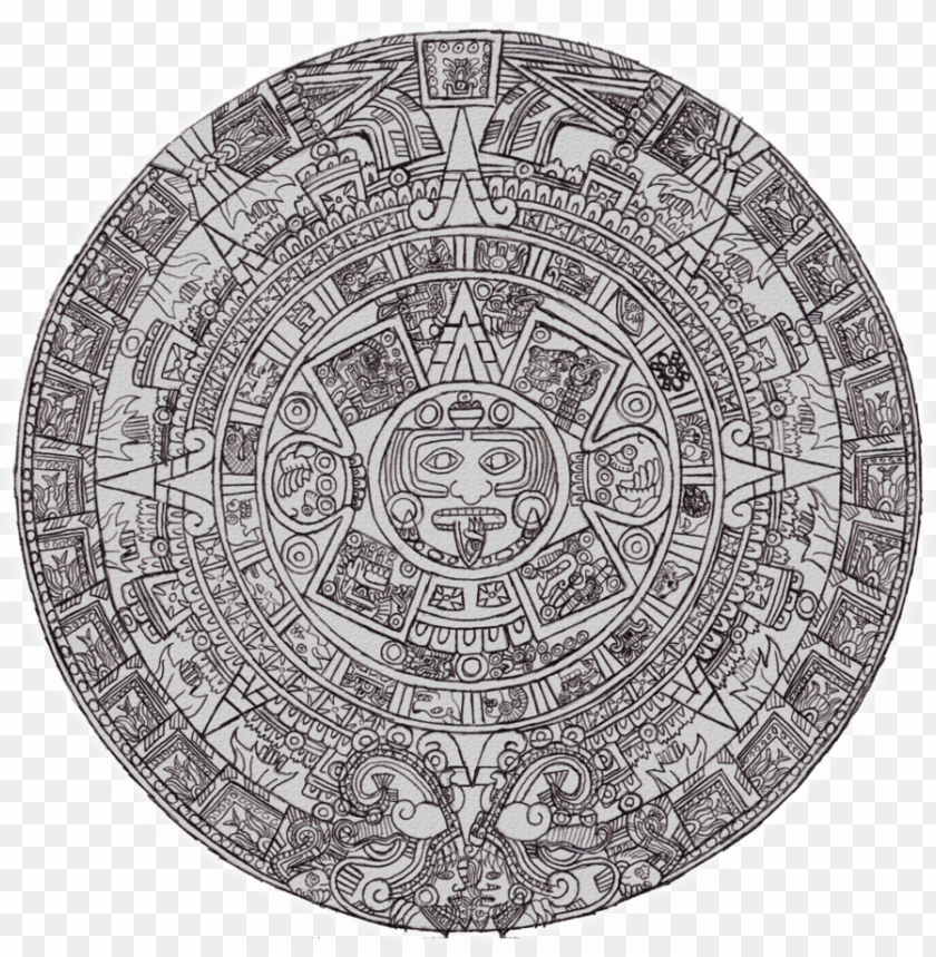 Collection Of Free Pattern Drawing Aztec - Aztec Sun Stone Drawi PNG ...
