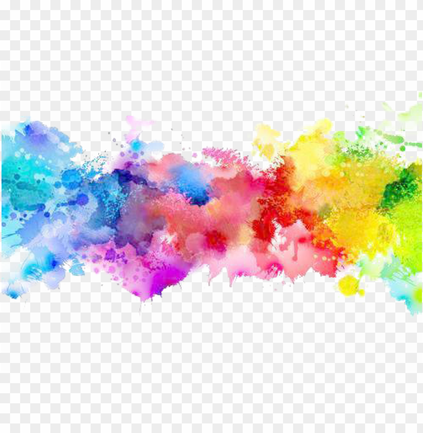 Color - Paint Splatter Rainbow PNG Transparent Background