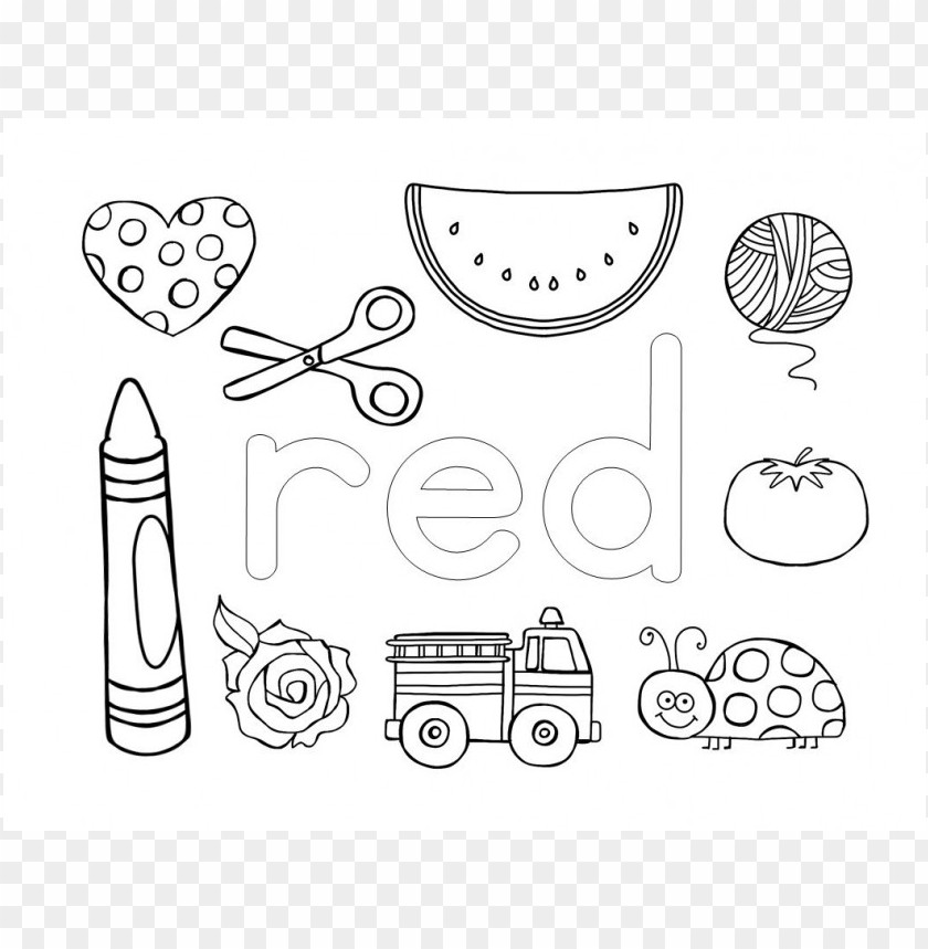 Color Red Coloring Sheet PNG Image With Transparent Background