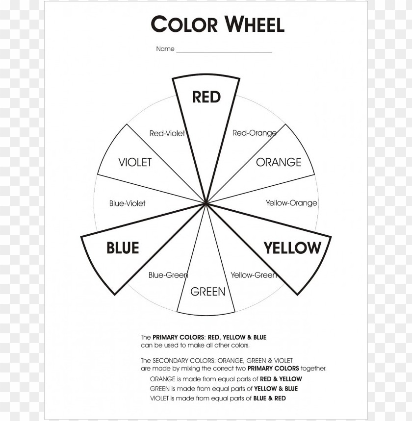 Color Wheel Coloring Page Png Image With Transparent Background Toppng