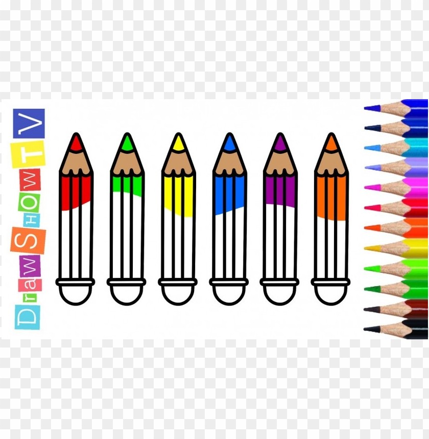 Colored Pencil Coloring Pages PNG Image With Transparent Background