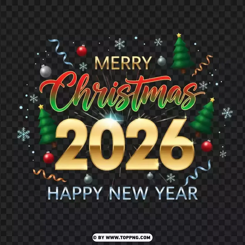Colorful 2026 Christmas and New Year celebration design