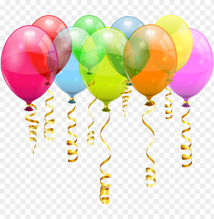 colorful 5 balloons bunch - birthday balloon clipart PNG image with transparent background@toppng.com