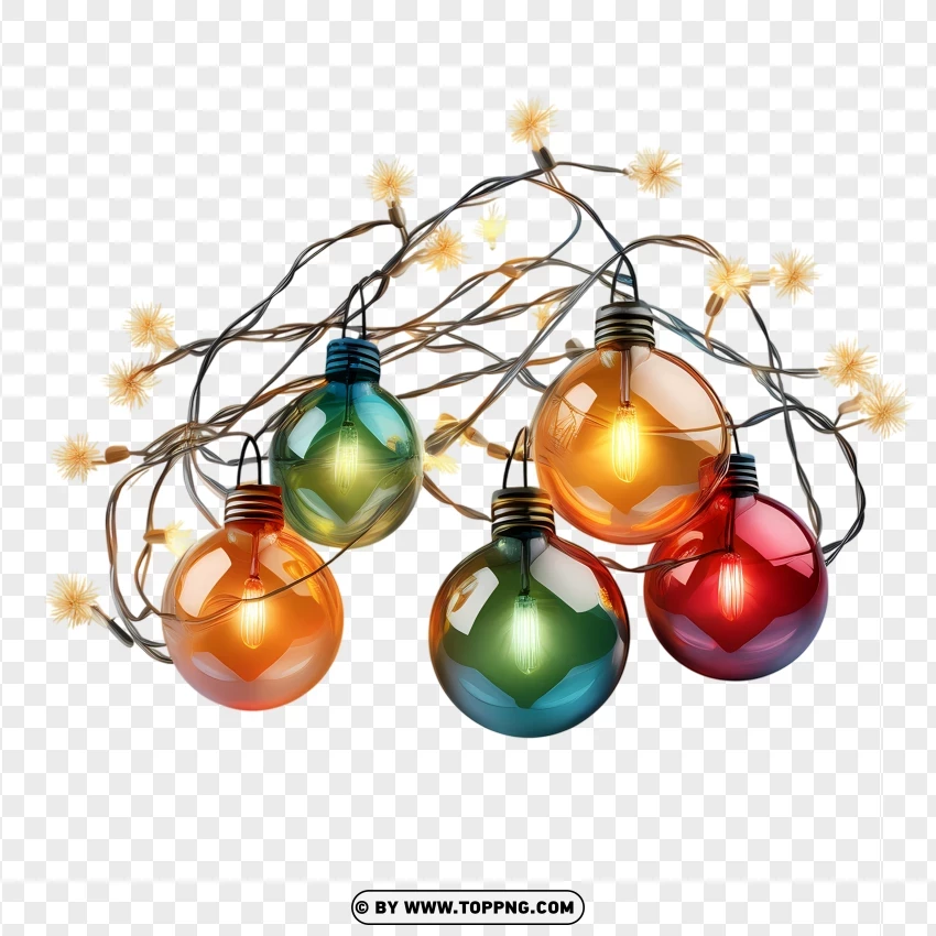 Colorful Fairy Lights For Christmas Decorations PNG Transparent Background