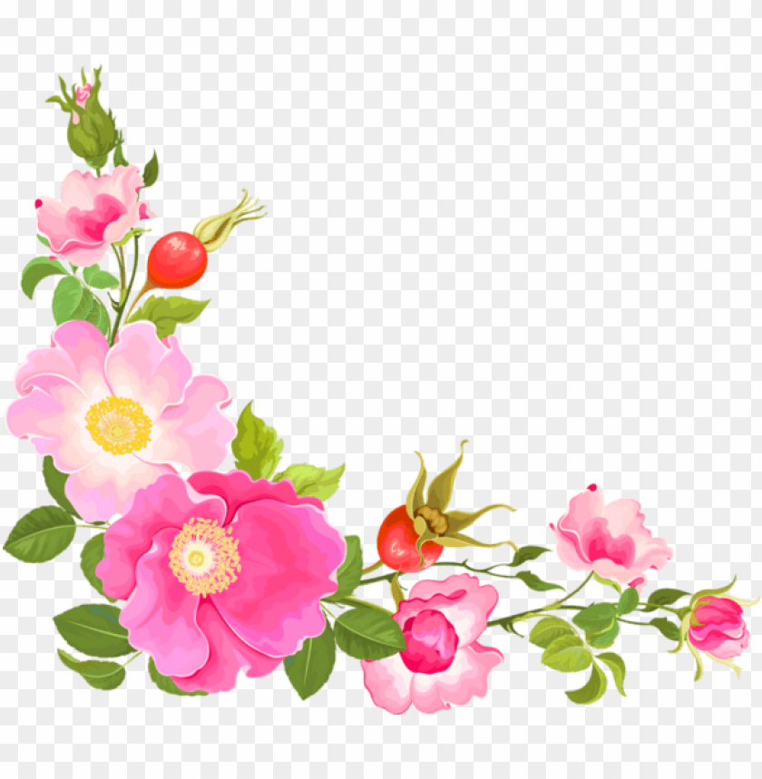 colorful floral corner borders png, colorful,png,floral,border,borders,color