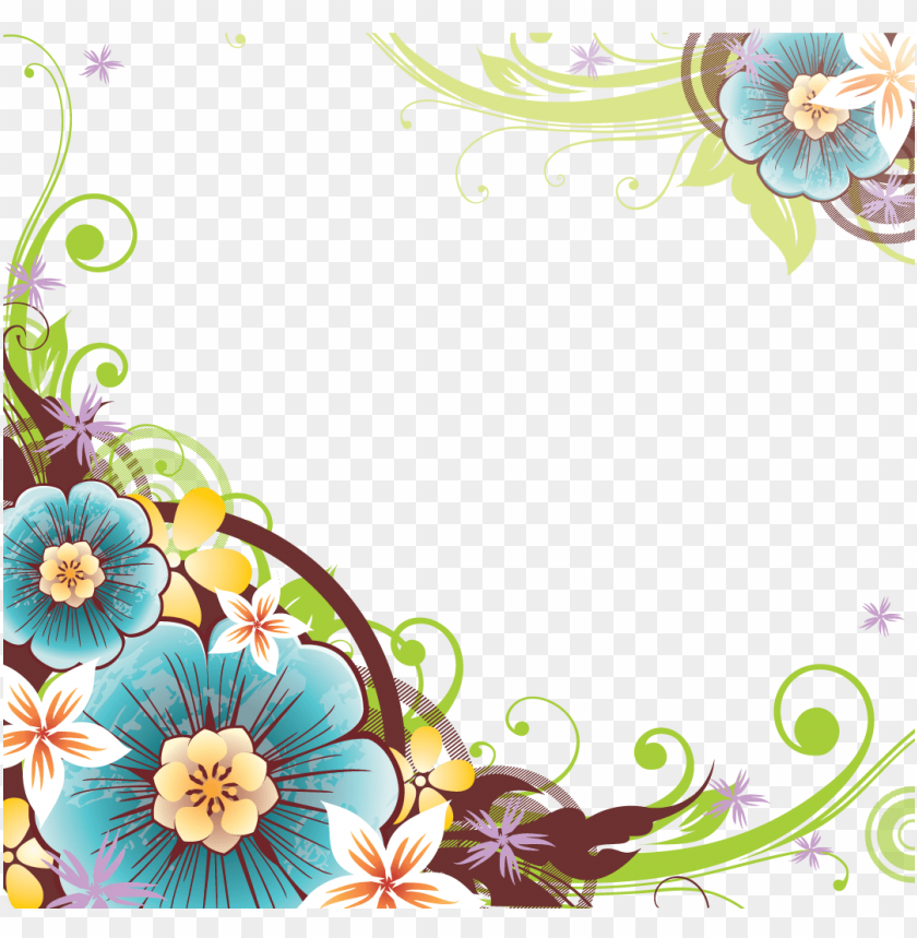 colorful floral corner borders png, colorful,png,floral,border,borders,color