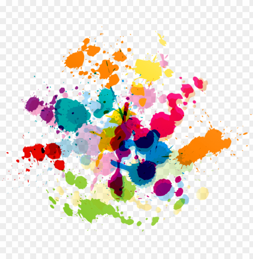 colorful paint splatter transparent