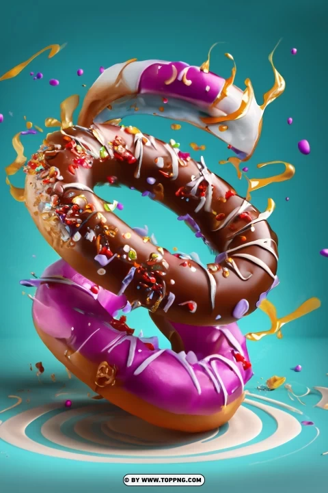 colorful ,Pastry, Dessert, Sweet, Treat, Ring-shaped, Glazed