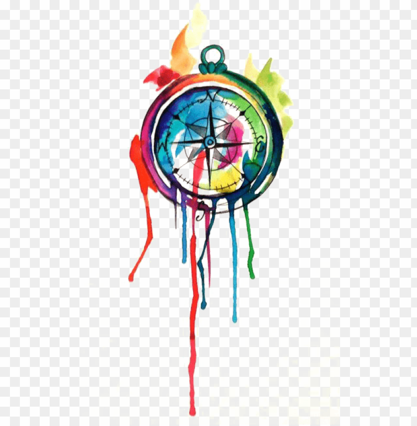 Coloured Compass Tattoo On Me PNG Transparent With Clear Background ID 81477