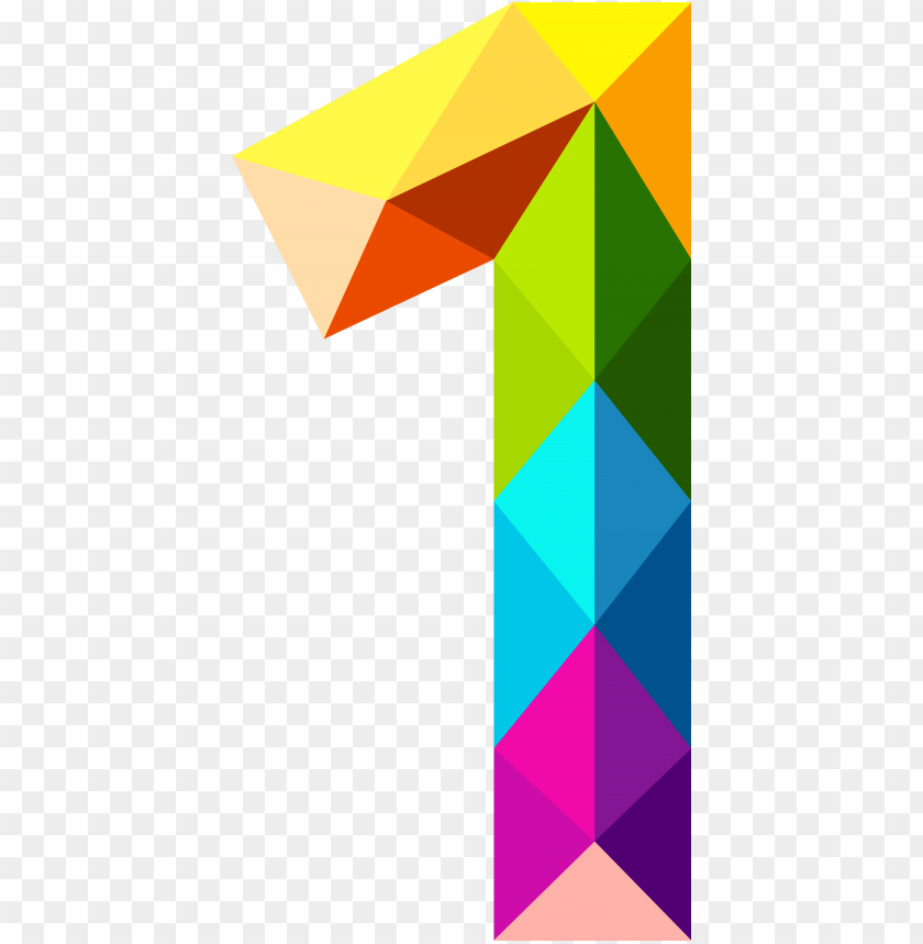 colourful triangles number one png clipart image colourful number one PNG transparent with Clear Background ID 228094