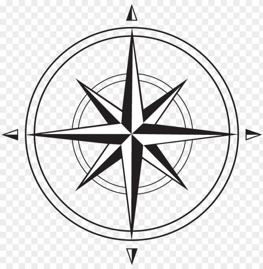 compass rose clipart black and white
