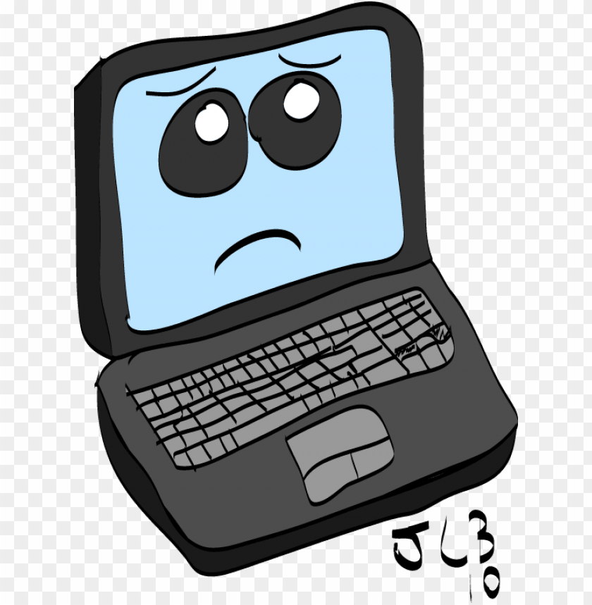 Computers Clipart Cartoon Cartoon Computer Sad Face PNG Image With Transparent Background