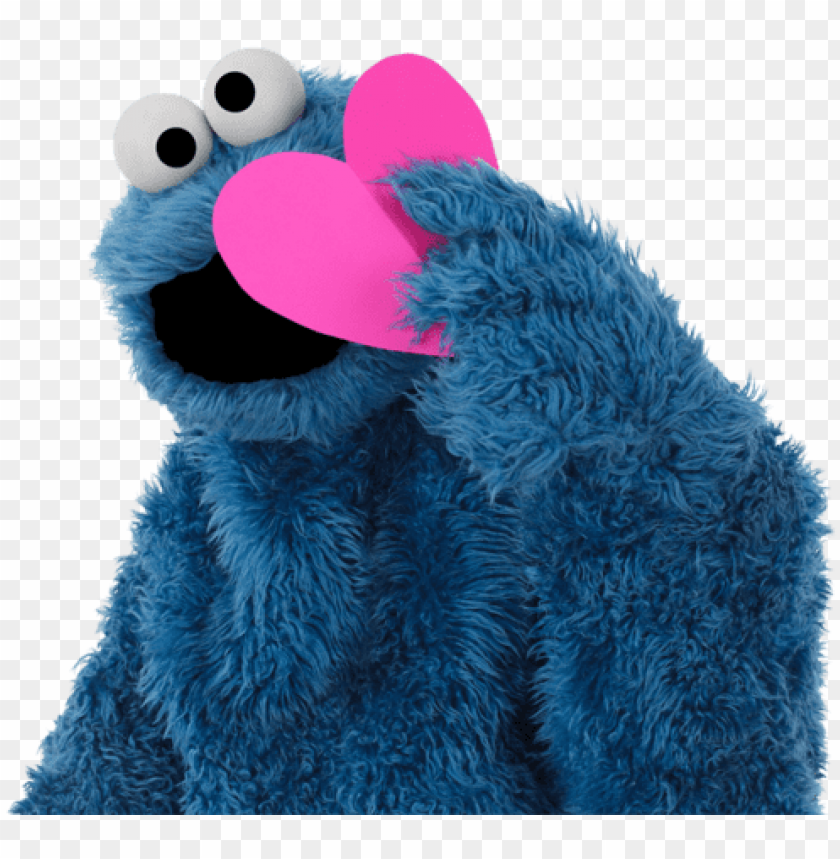 cookie monster with heart png image with transparent background toppng cookie monster with heart png image