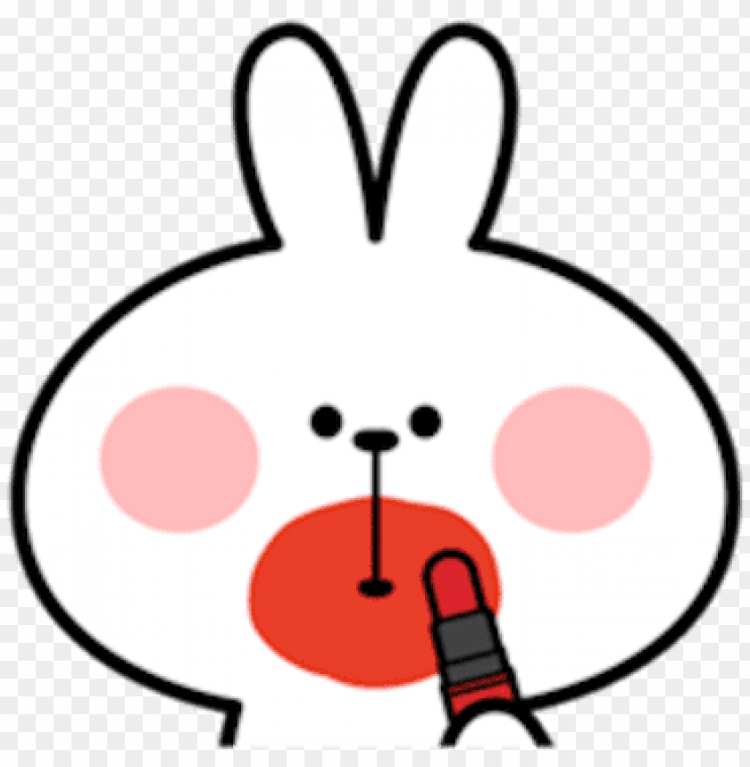 cool rabbit face messages sticker 7 stiker line spoiled rabbit face 2 PNG transparent with Clear Background ID 196536