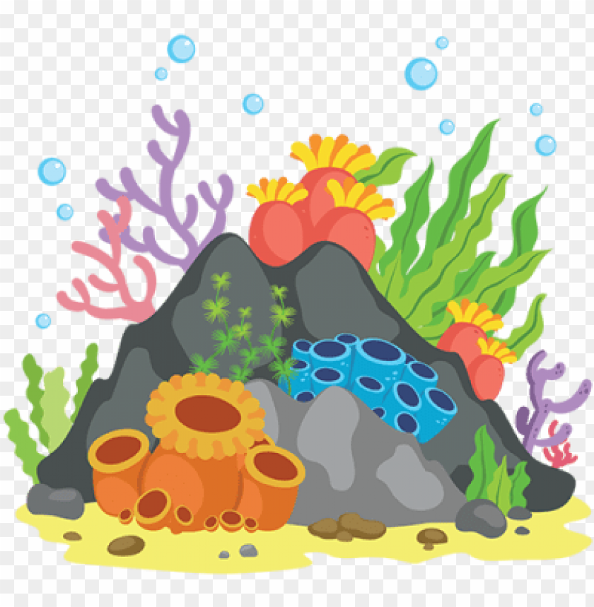 coral reef clipart png jpg black and white stock - coral reef cartoon
