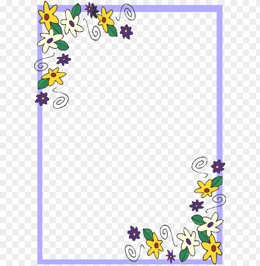 Printable Blue Flower Frame